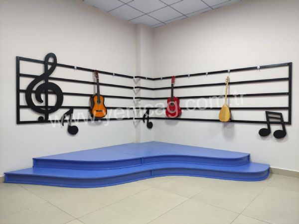 Müzik Sahnesi Ve Nota Dekoru 280x280 cm