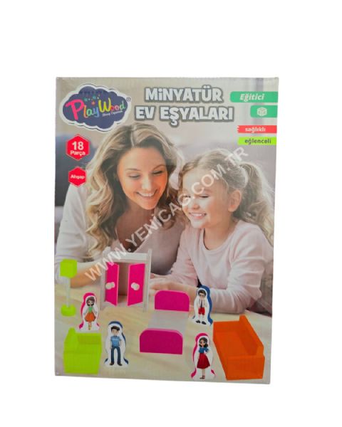 Ahşap minyatür ev eşyaları  seti
